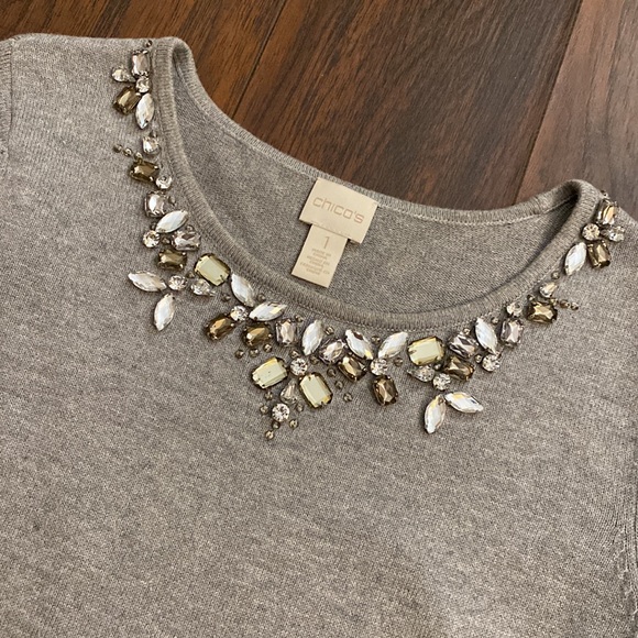 Chicos Jeweled Winter Top - Picture 3 of 3